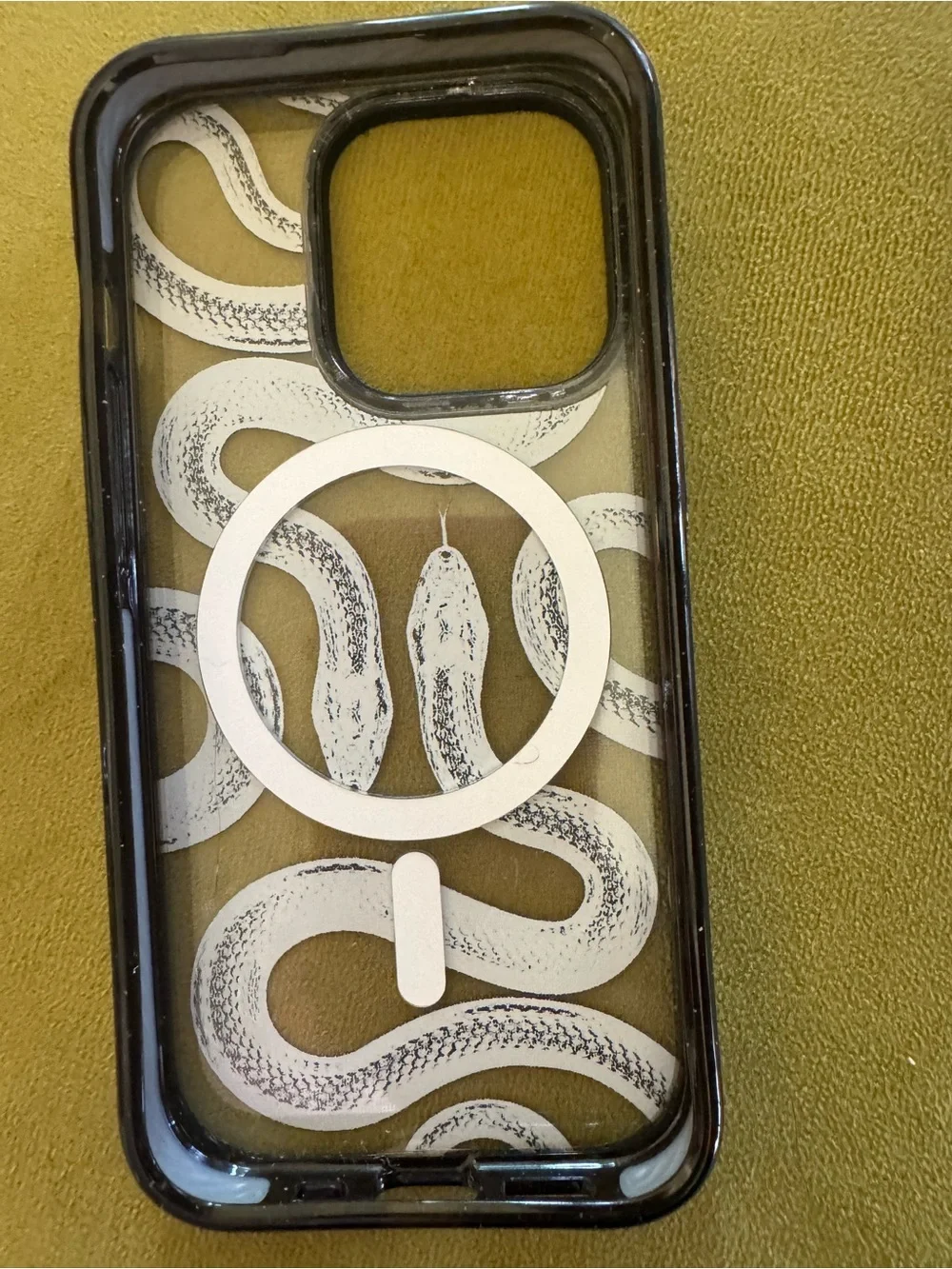 Casetify Black Snake Clear Phone Case with Double Serpent Design